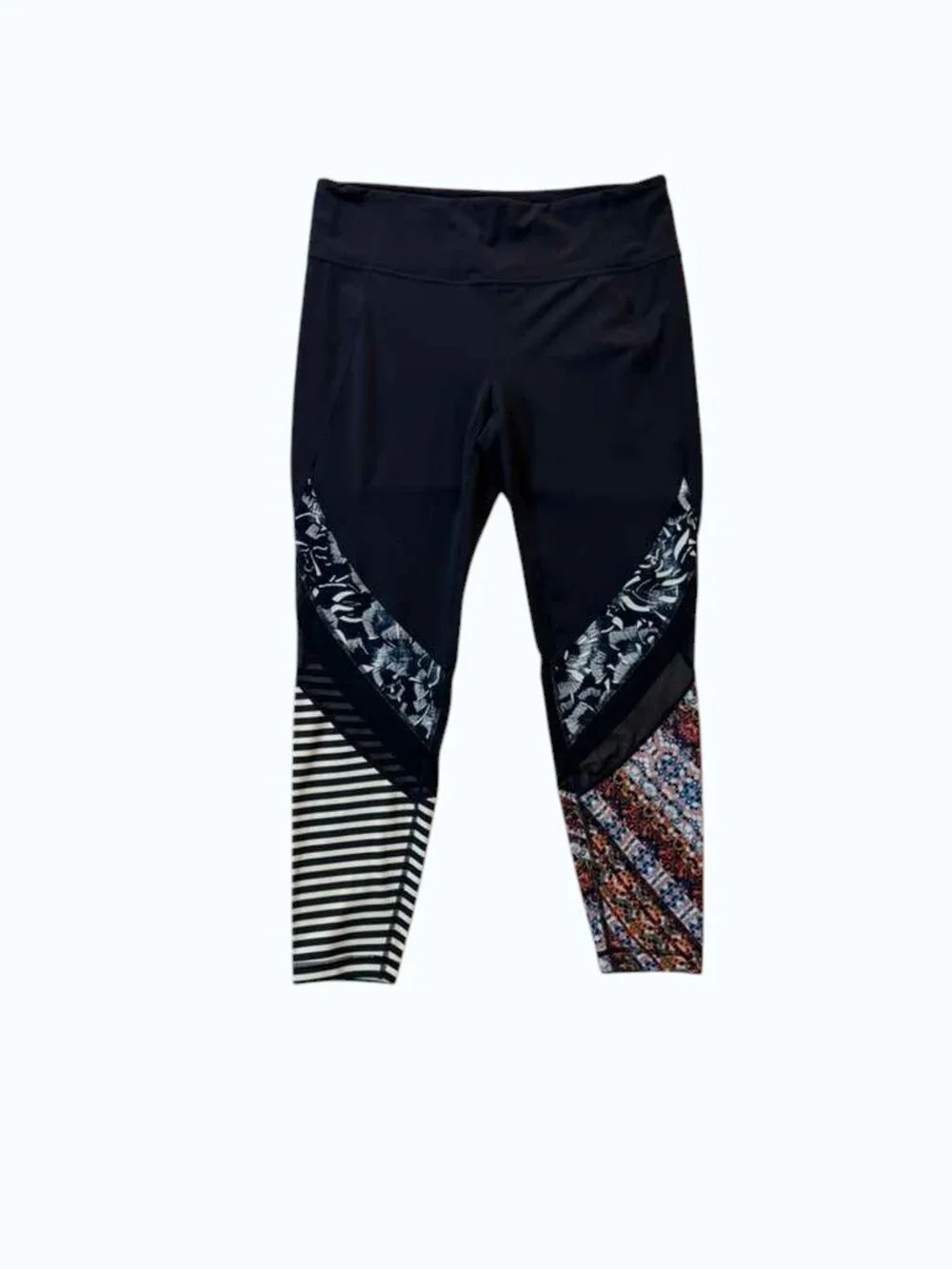 Athleta Women's XL Tall Leggings Multicolor Printed Colorblock Athletic Workout